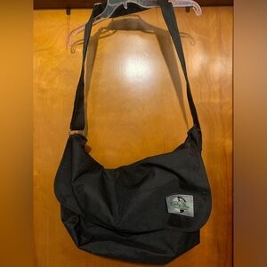 Lucky Brand Black Canvas Paper Boy Bag